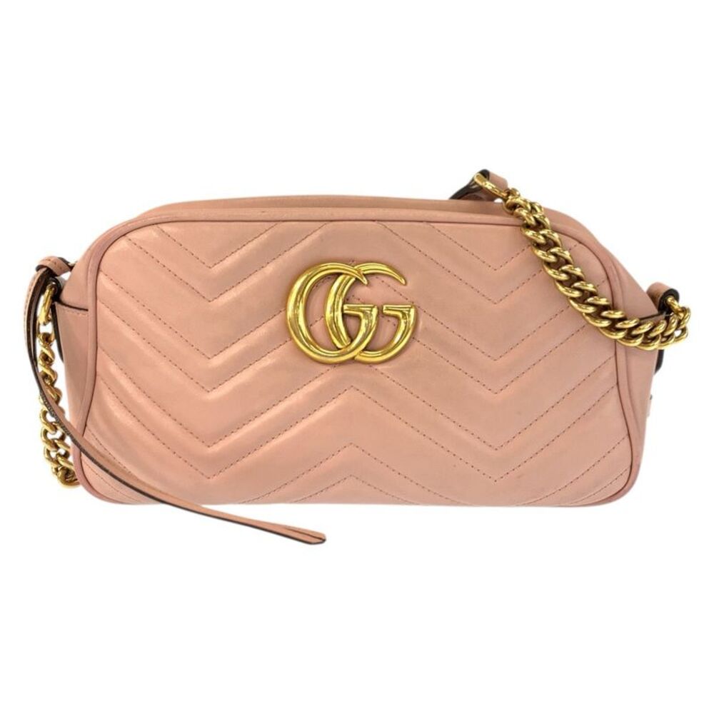 Gucci Leather GG Marmont Shoulder Bag Pochette